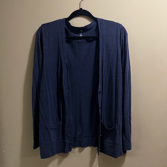 Gap Ladies Size S Navy Lightweight Button-up Cardigan - Picture 6 of 16